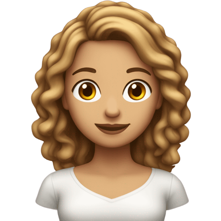 Chica blanca con cabello castaño y rubio  emoji