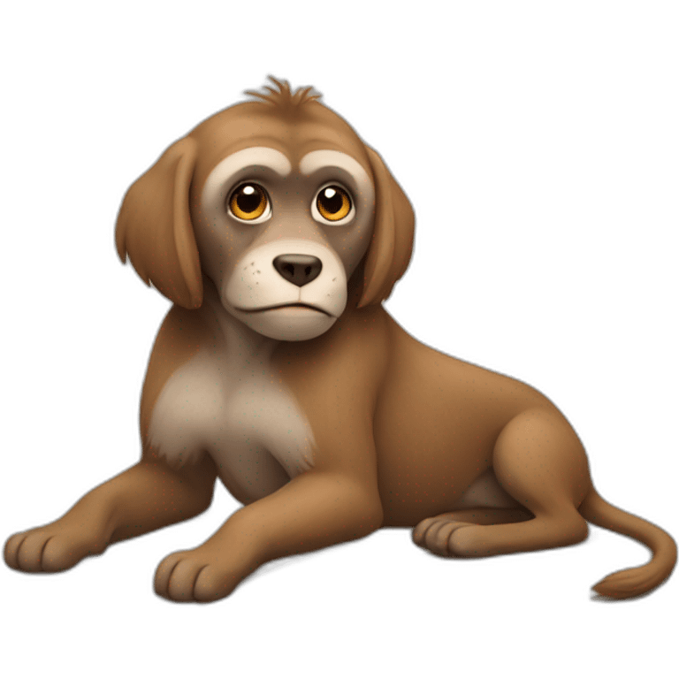 Un singe sur un chien emoji