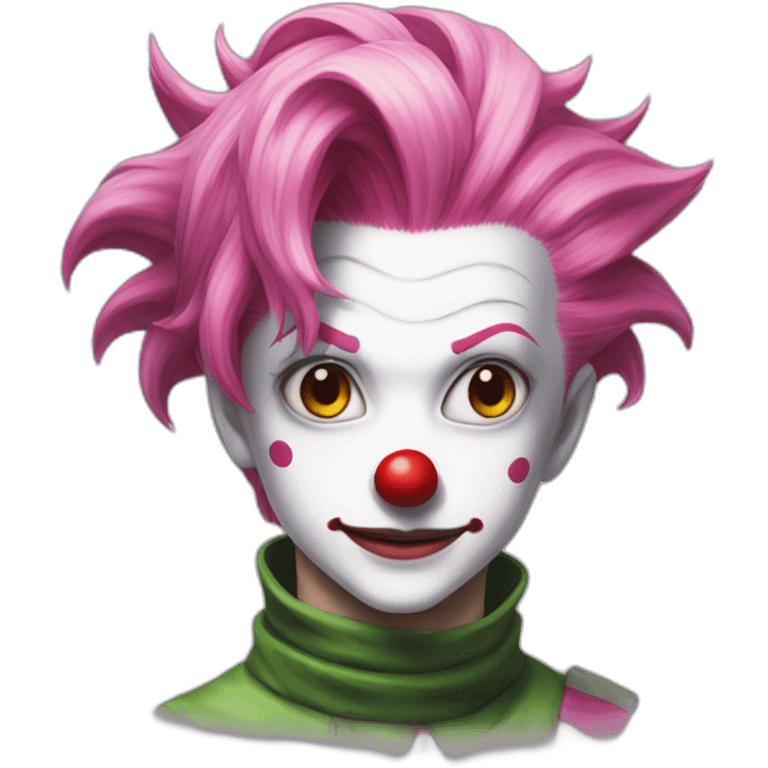 hisoka from hunter x hunter with clown makeup pink hair emoji