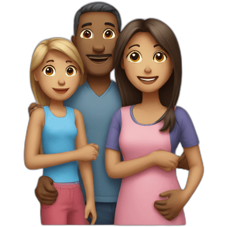 Dad, mom, brother and sister family emoji