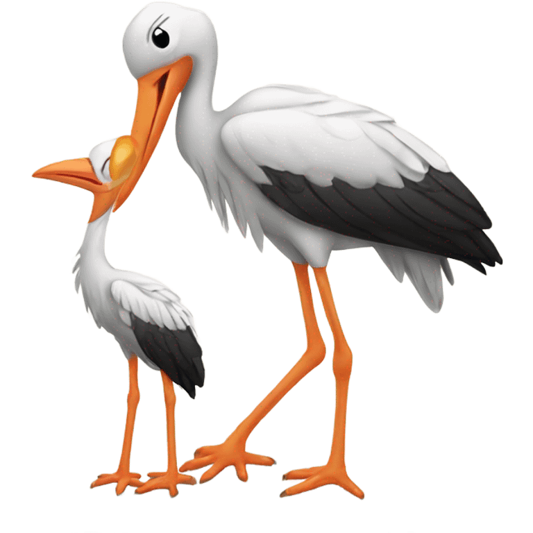 stork with baby emoji