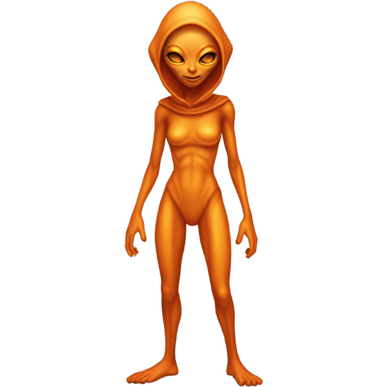 a orange alien woman full body emoji