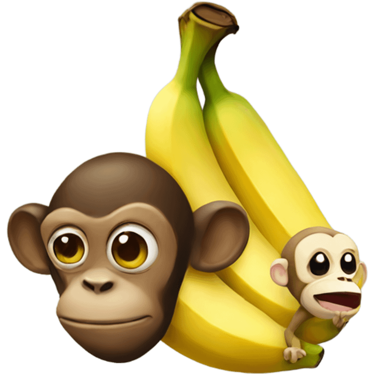 Banana holding a monkey emoji