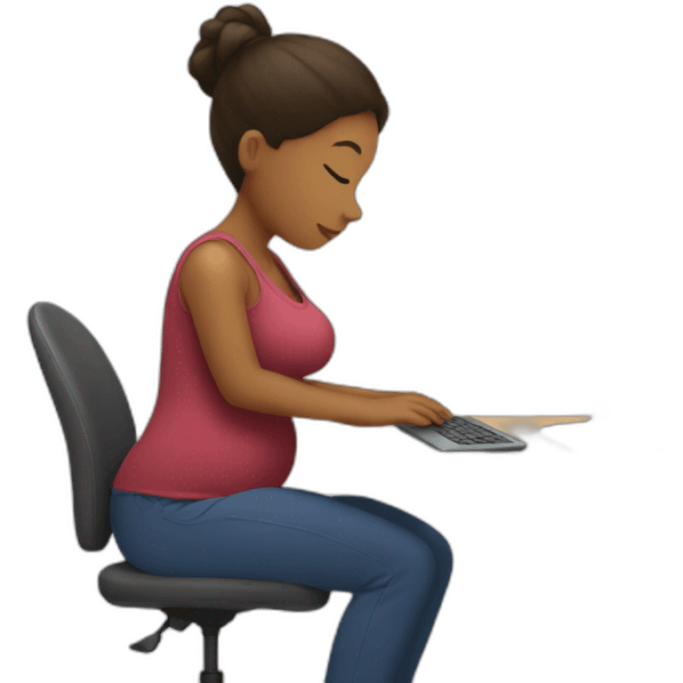 pregnant working on computer emoji