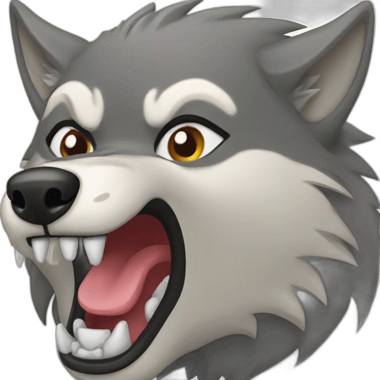 female wolf growling emoji