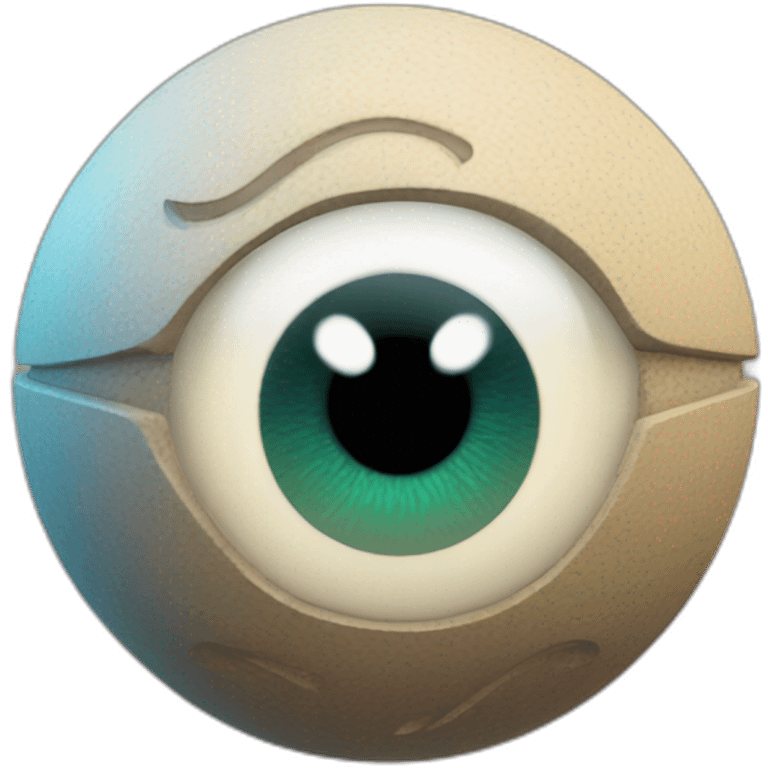 3d sphere with a cartoon Stray skin texture with Eye of Horus emoji