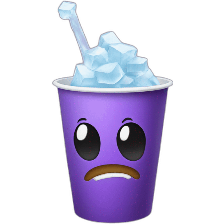 Paper Cup with Purple Liquid and Ice cubes in it emoji