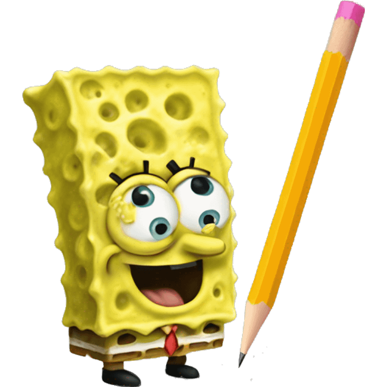 SpongeBob with Pencil  emoji