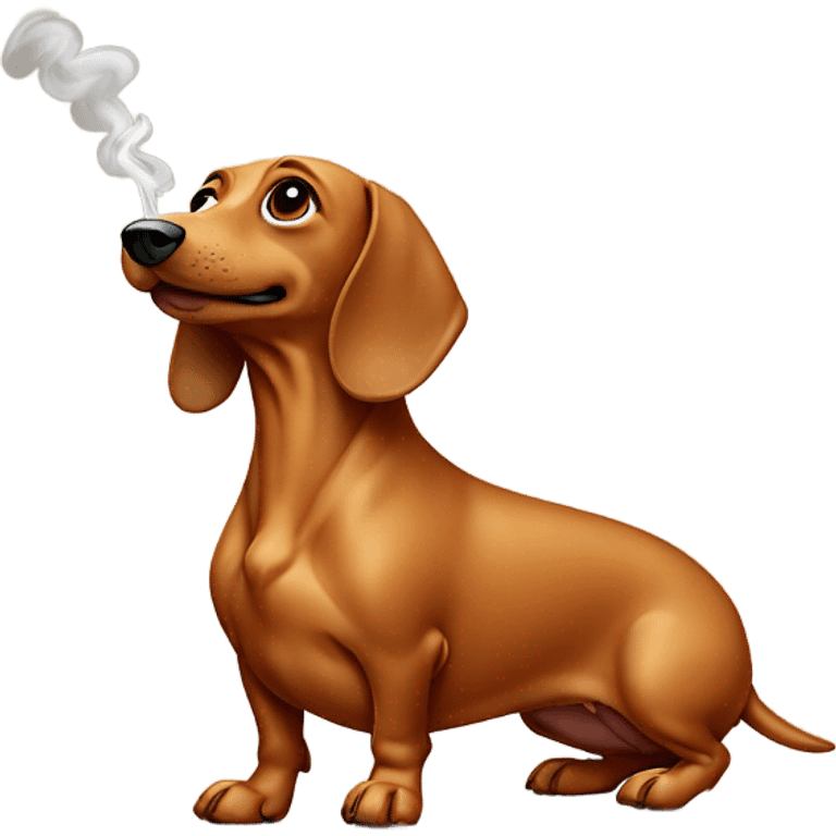 Weiner dog with a cigarette  emoji