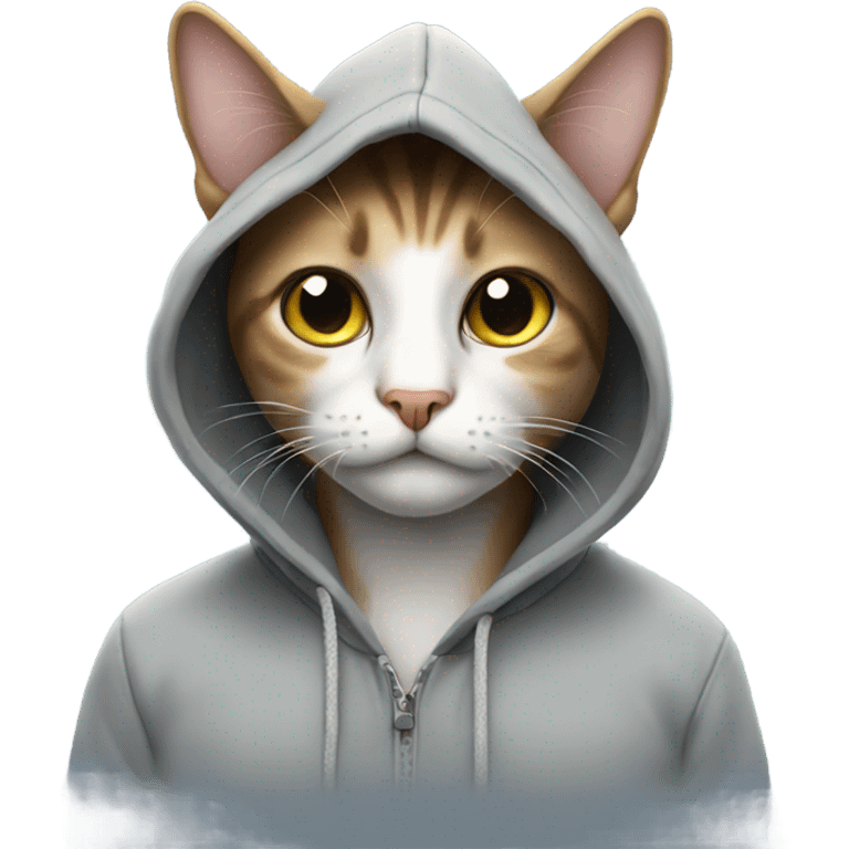 Cat wearing a hoodie  emoji