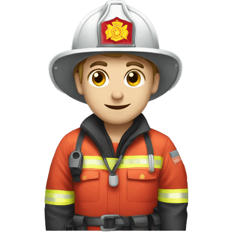 caucasian firefighter with nametag smith emoji