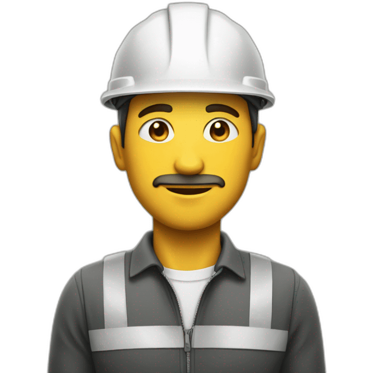 man with concrete and a sign with John emoji