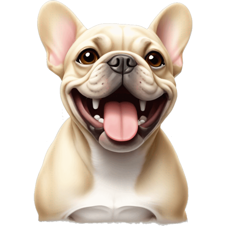 Beige happy French bulldog emoji