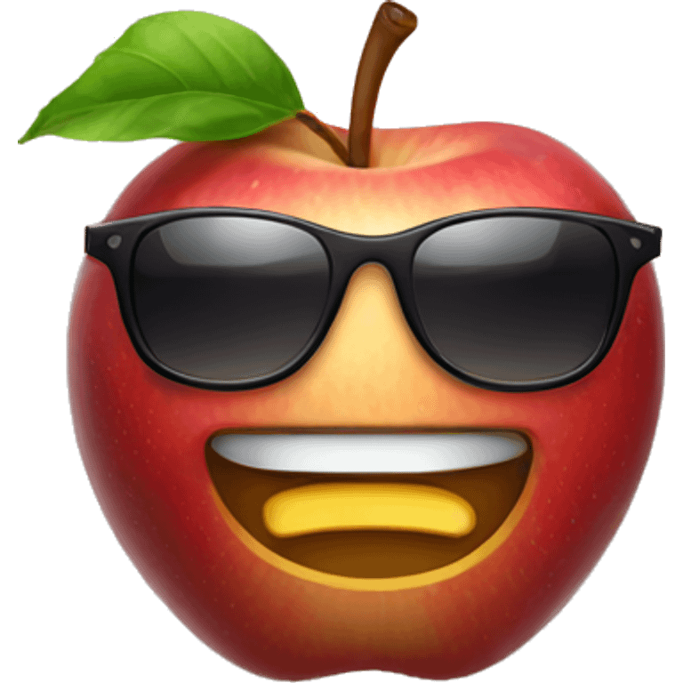 Apple with sunglassses emoji