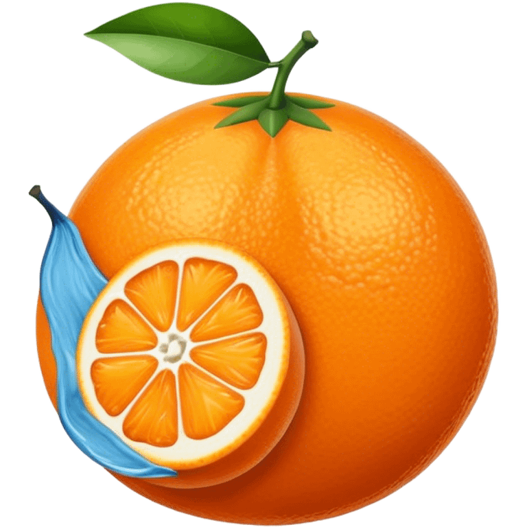 Blue-fleshed orange fruit emoji