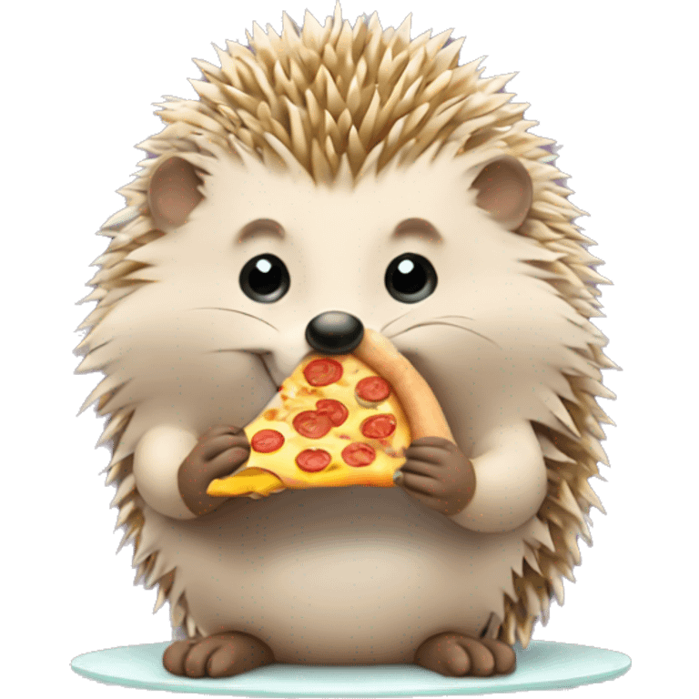 Hedgehog eating Pizza  emoji