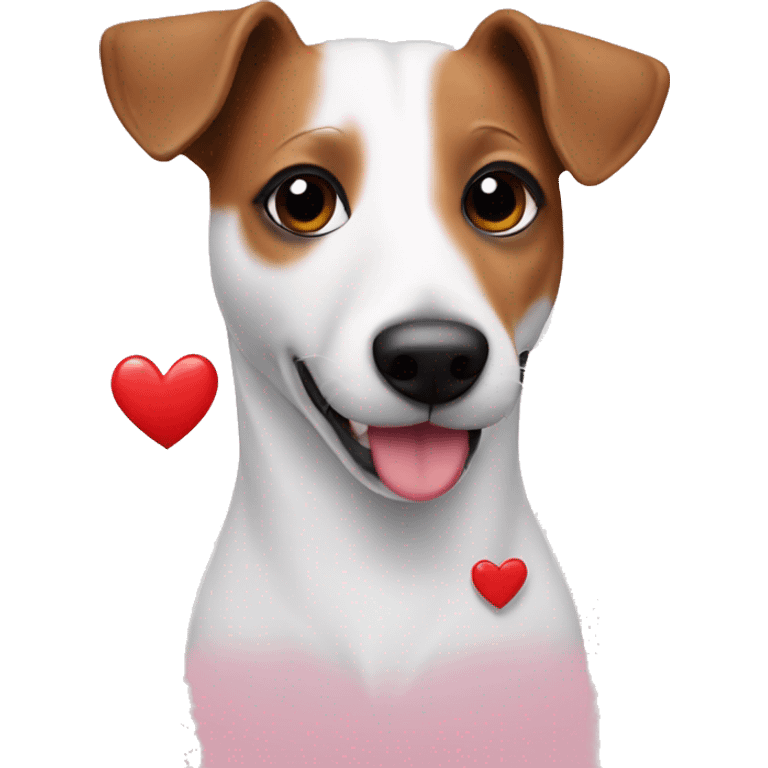 Jack Russell with a heart emoji