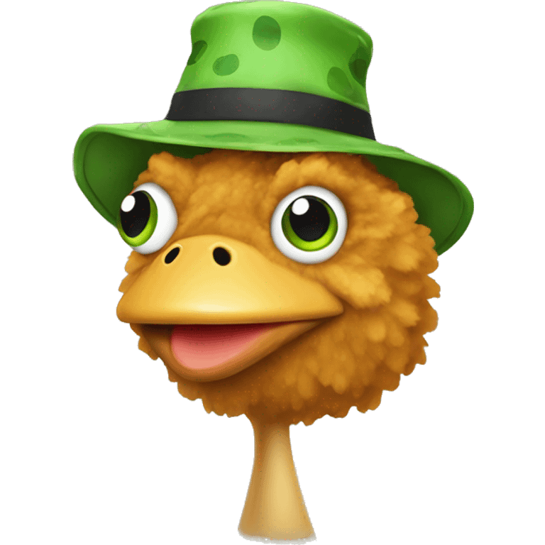 chiken nuggets wearing a frog hat emoji