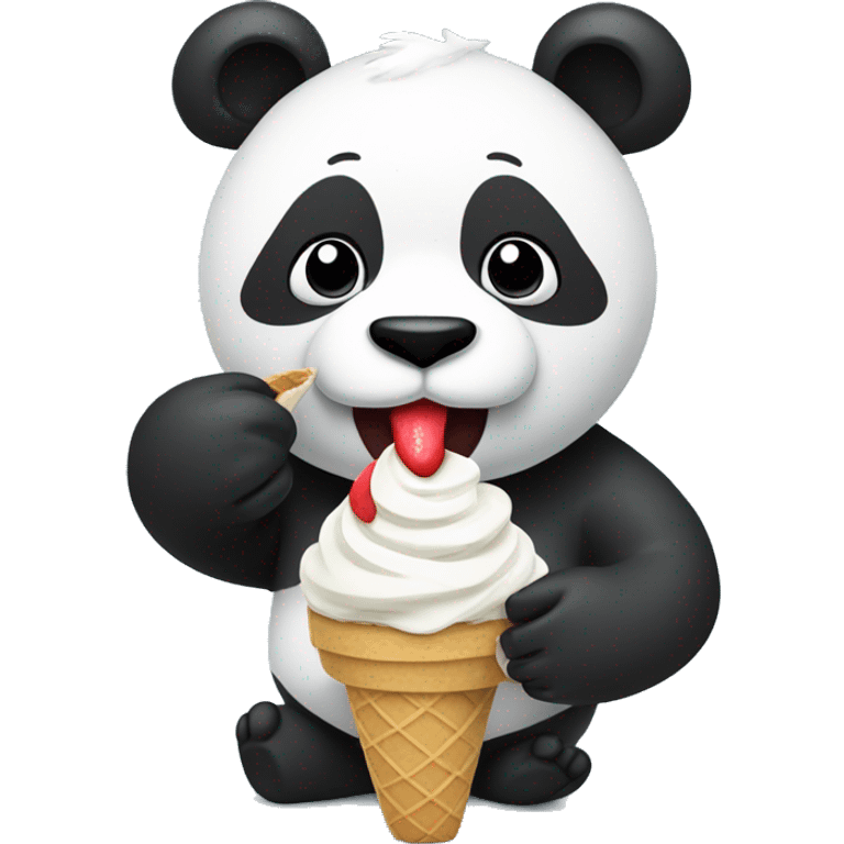 Panda eating ice cream emoji