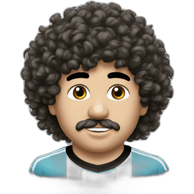 Curly hair Maradona México 86 argentina tshirt emoji