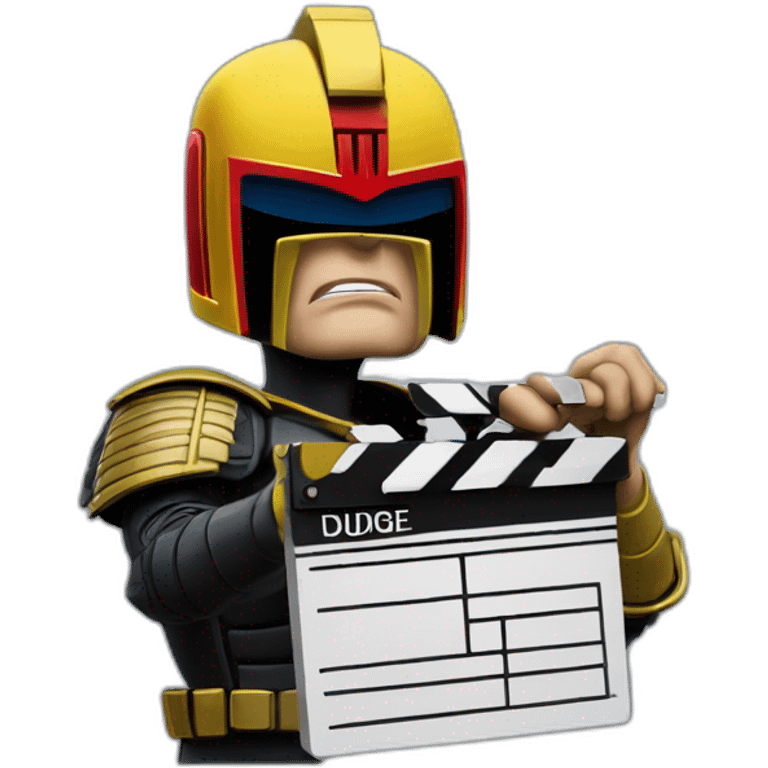 judge dredd with clapperboard helmet emoji