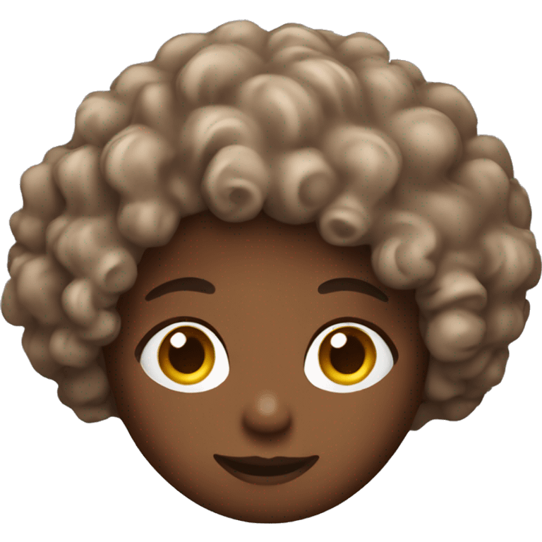 A curly hair singer with chocolate color skin emoji