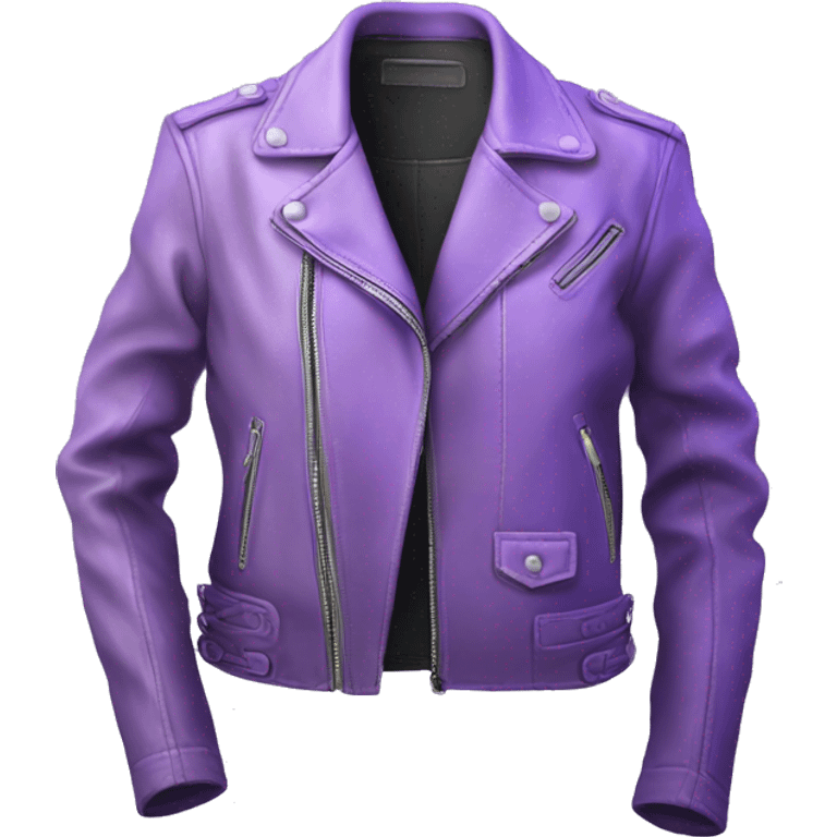 Realistic isolated side view of an open lavender to light purple ombre fashion leather jacket emoji