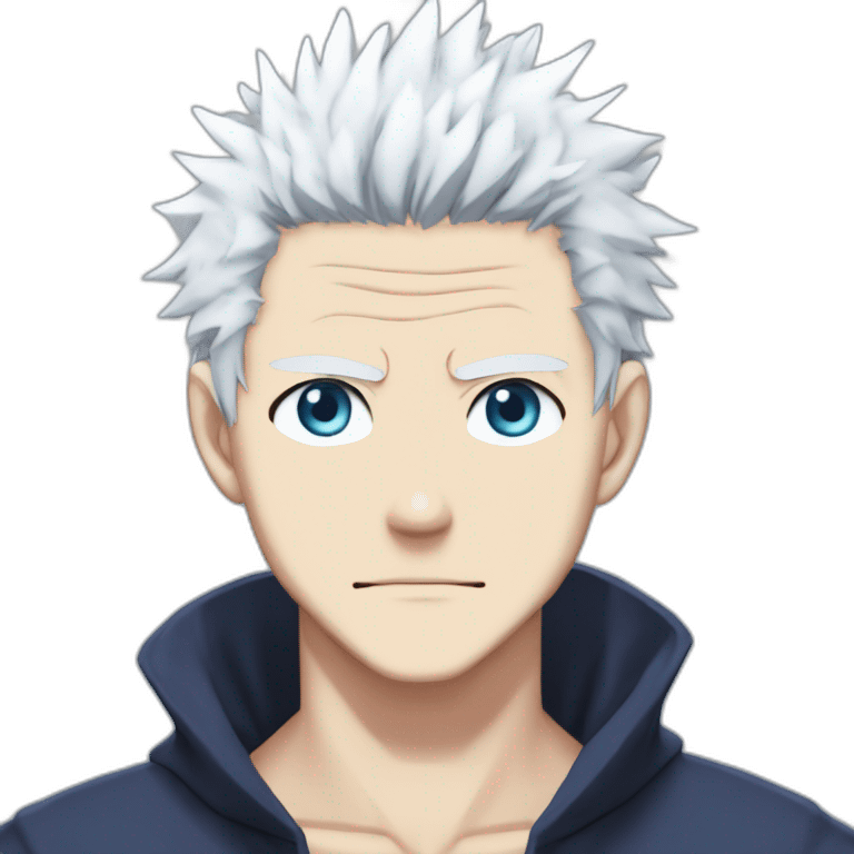 Satoru gojo jujutsu kaisen blue eyes white hair emoji