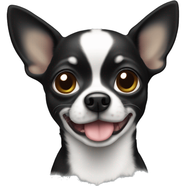 Chihuahua negro con pecho blanco  emoji