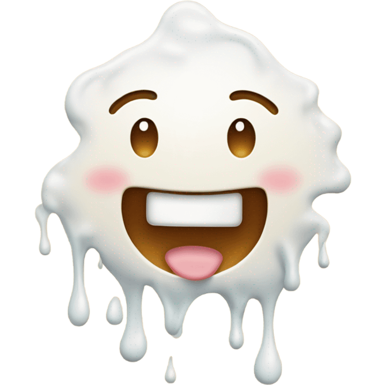 happy face covered in milk emoji