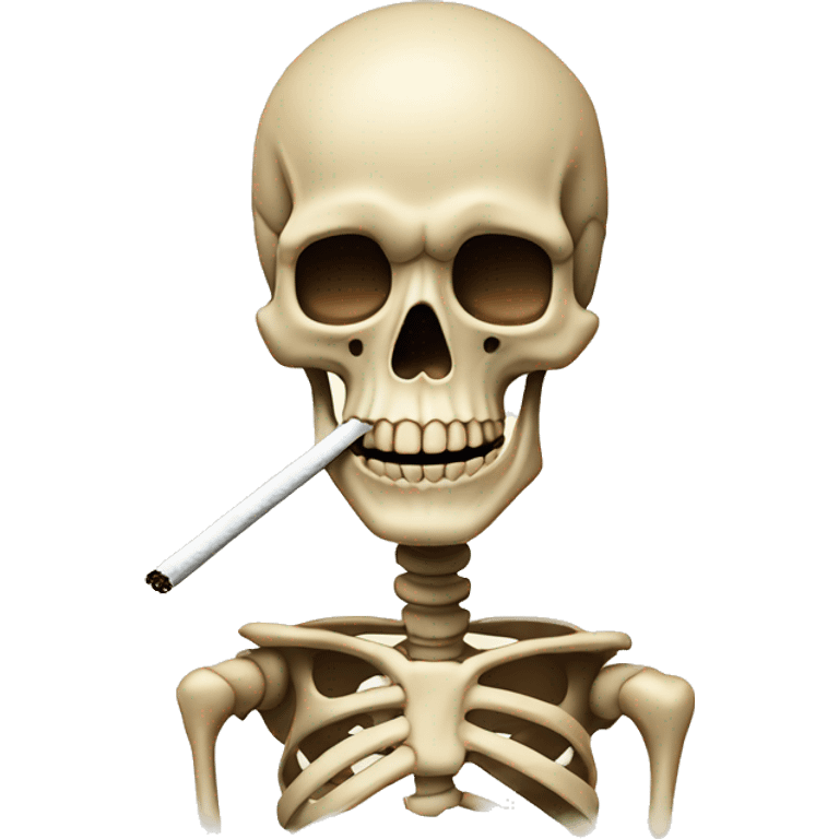 beige skeleton with a cigarette in his mouth emoji