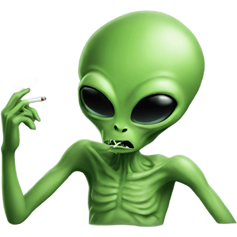 Alien smoking weed emoji