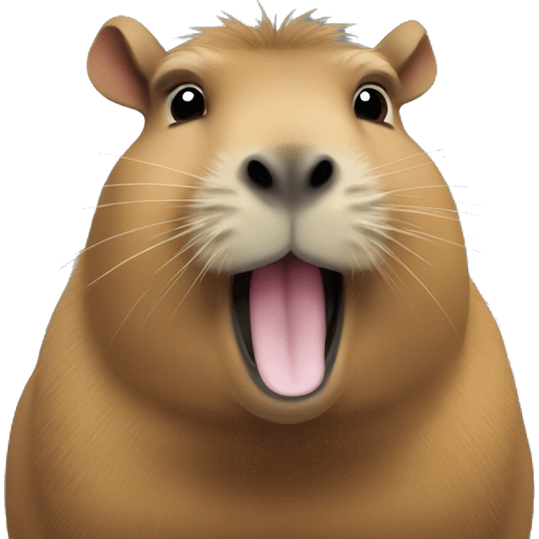 capybara doing a silly face  emoji