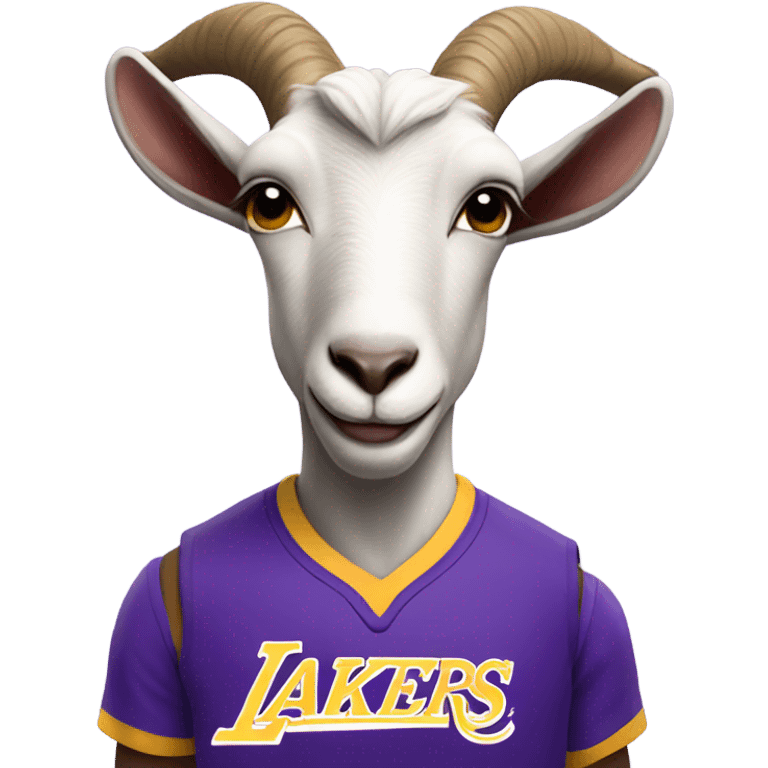 Goat wearing laker shirt emoji