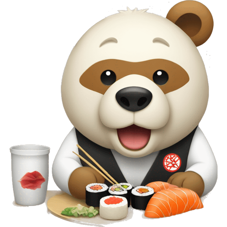 bear eating sushi emoji