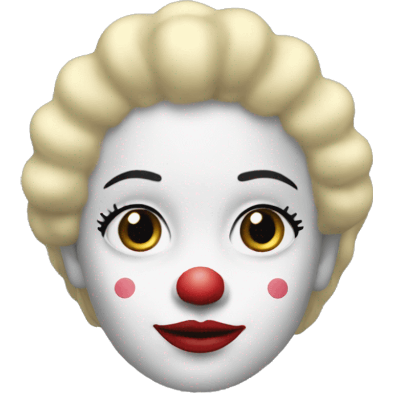 Black and white clown doll blond hair emoji