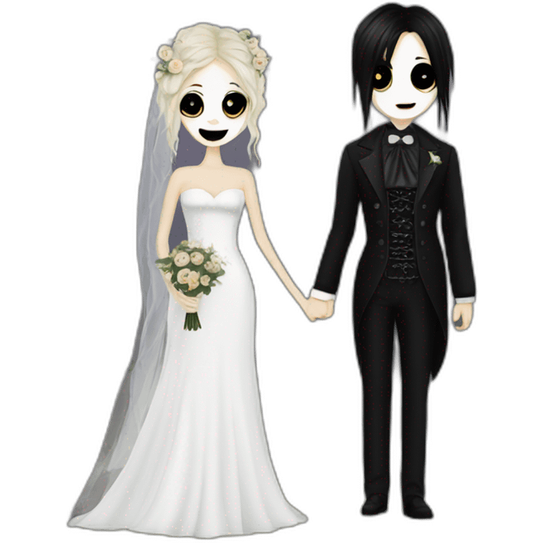 Goth country couple wedding emoji