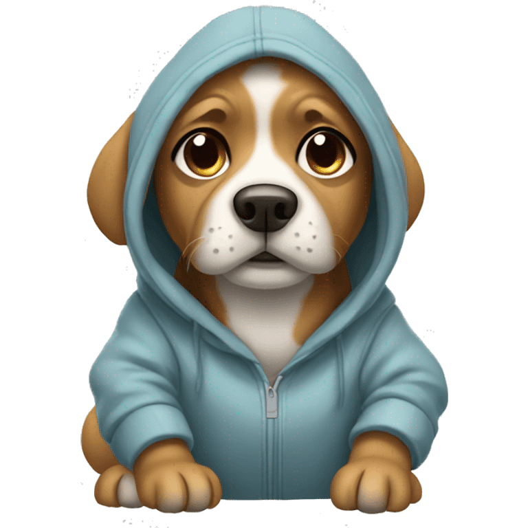 Lap-dog wearing hoodie  emoji