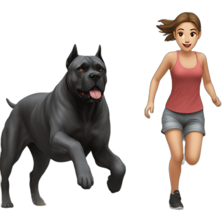 Cane Corso chasing a girl emoji