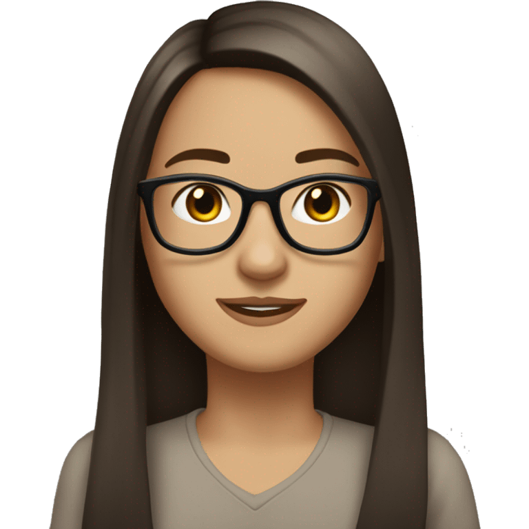 Brunette, straight hair, medium length, brown eyes, sometimes I can wear glasses emoji