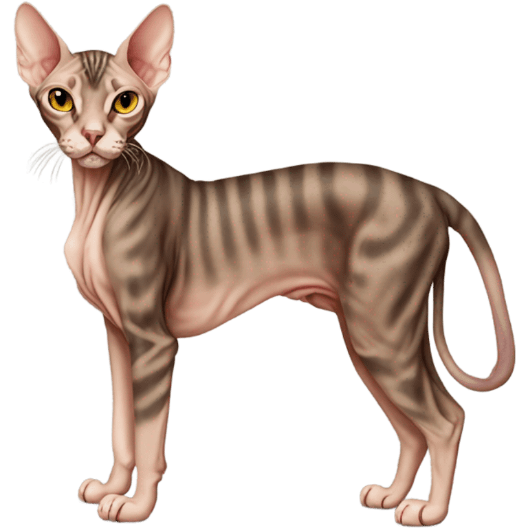 Brown tabby sphynx full body  emoji