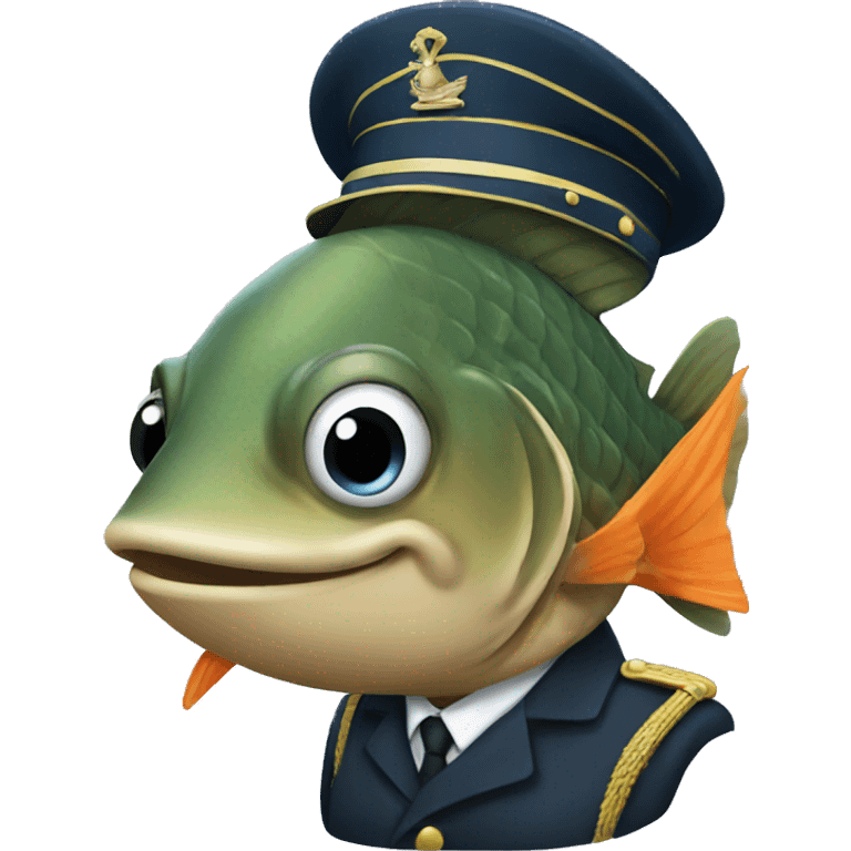 Fish wearing Military Clothes emoji