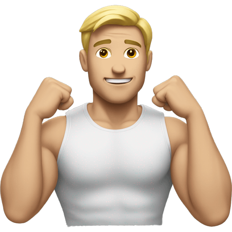 A white guy flexing on Friday  emoji