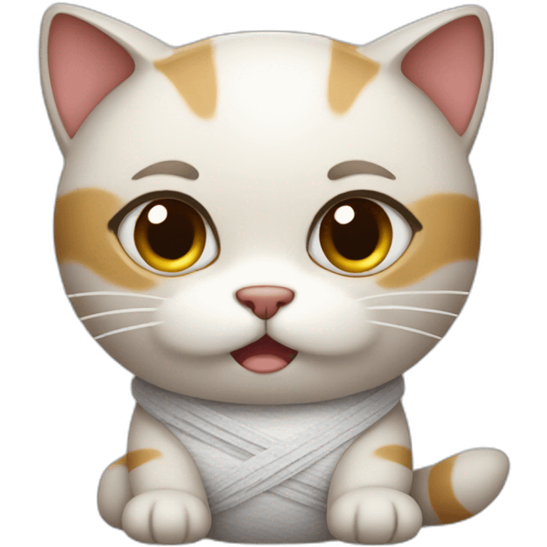 cat with a bandaged belly emoji