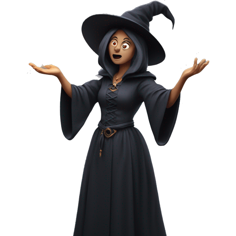 Evil European witch casting a spell emoji