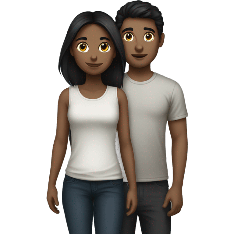 dark hair girl with dark hair boy emoji