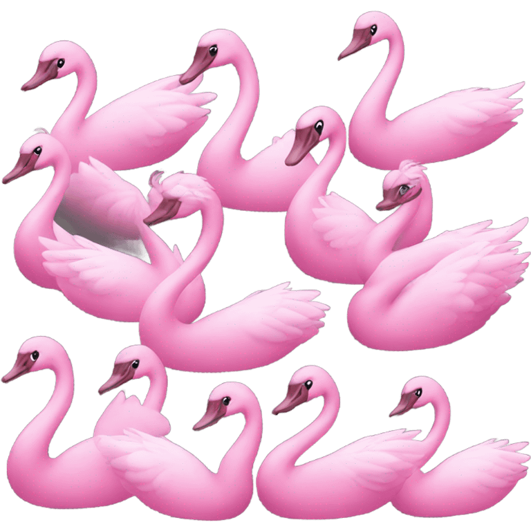 Pink swans  emoji