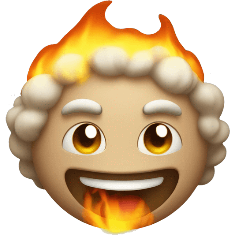 Cute small smiling fireball emoji