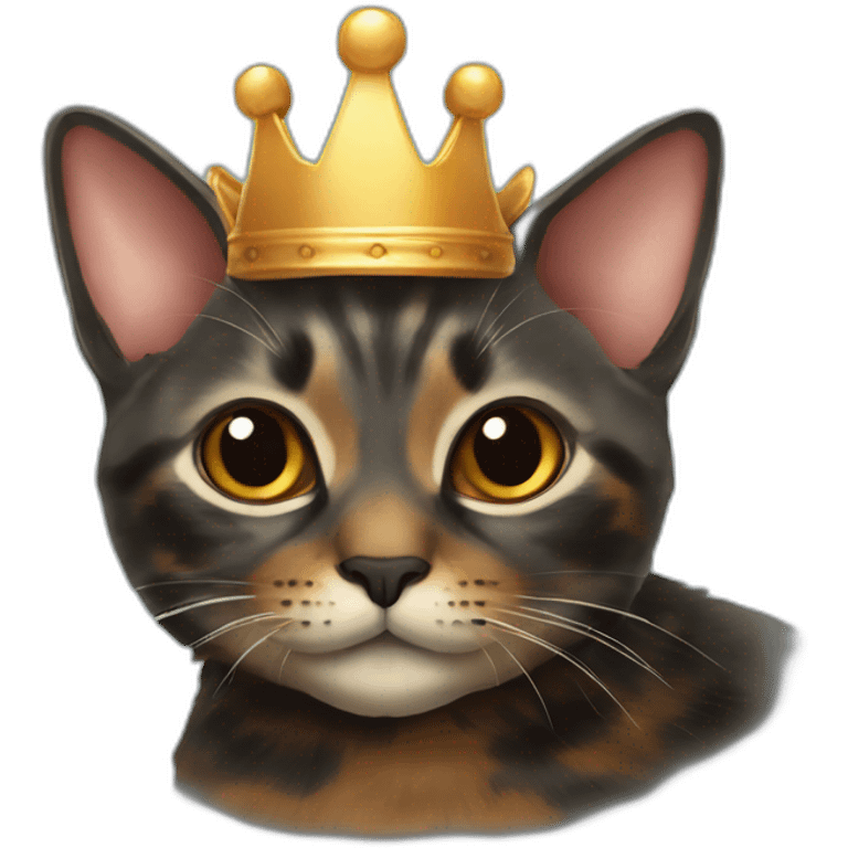 Cat tortoiseshell crown emoji