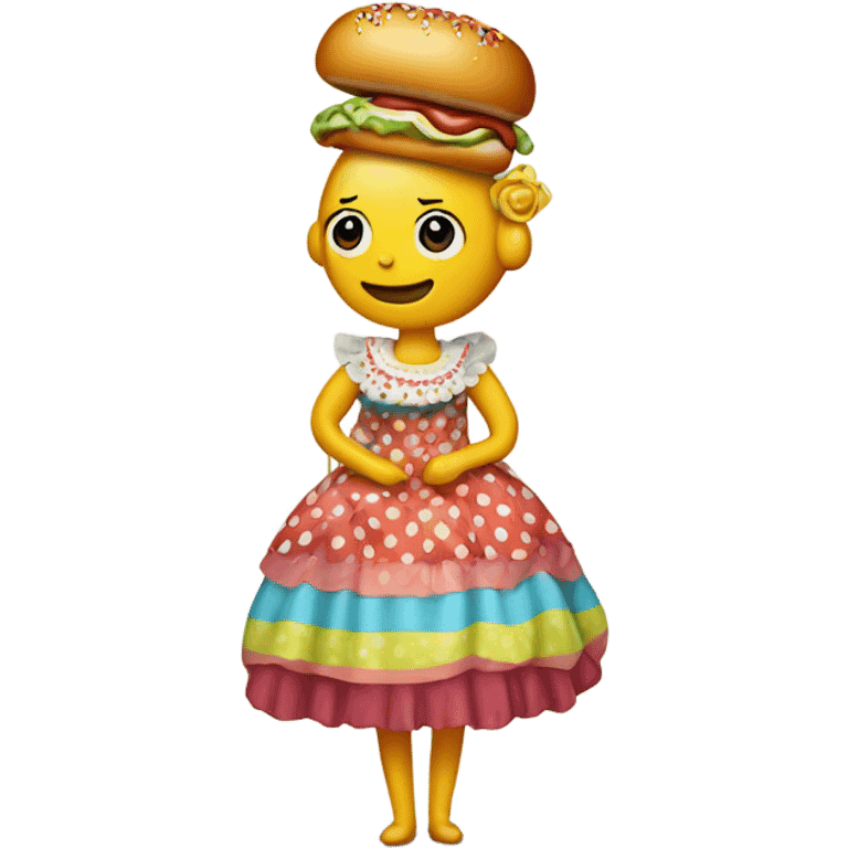 Hotdog wearing a dress emoji